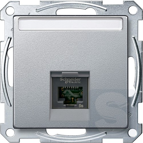Розетка компьтерная RJ45 Merten System M алюминий 