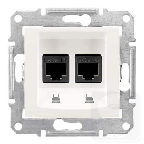 Розетка компьютерная двойная 2хRJ45 UTP кат. 5e SDN4400123 слоновая кость