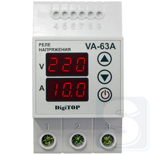 Реле напряжения с контролем тока VА-63А DigiTOP