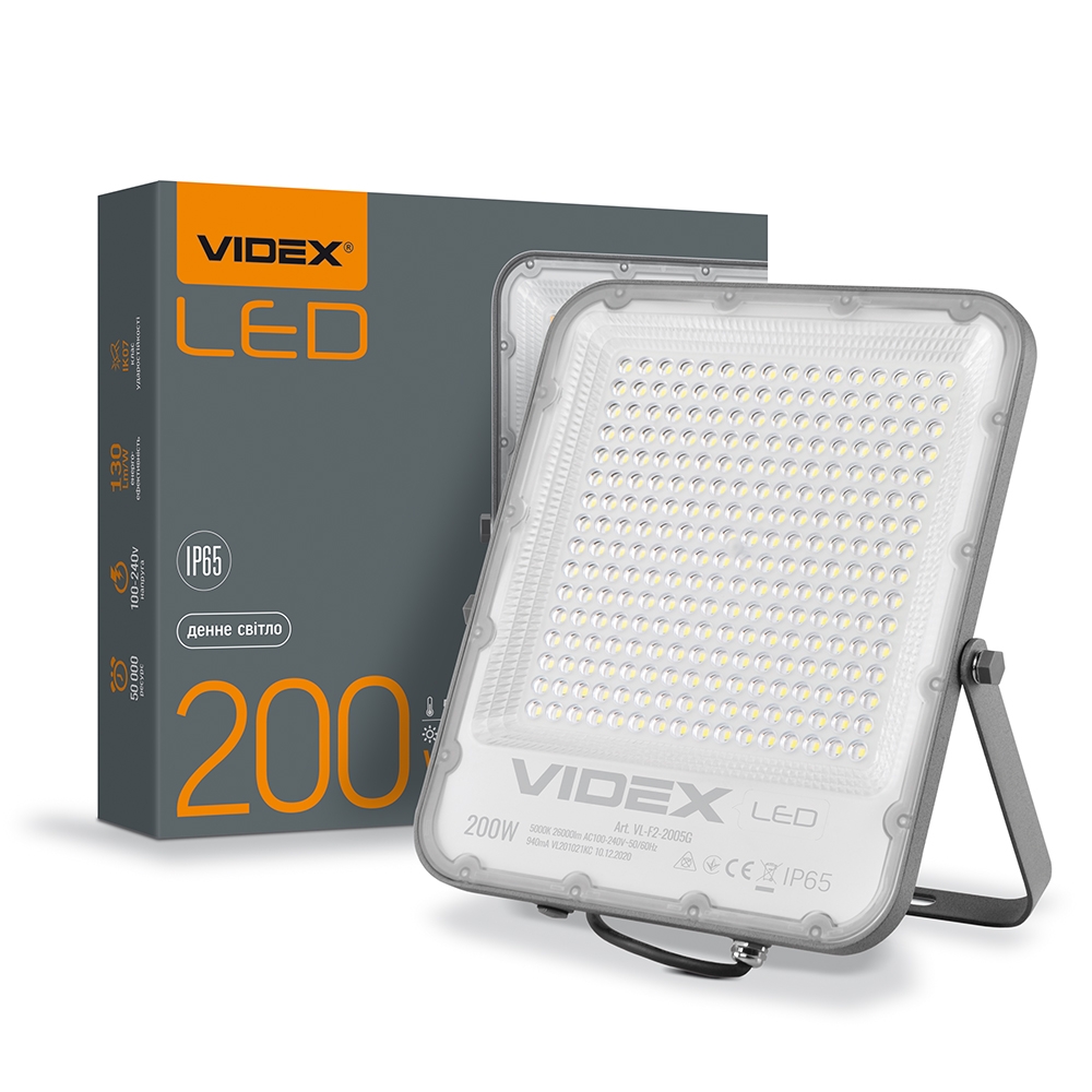LED прожектор Videx 200W 5000К IP65 VL-F2-2005G -1