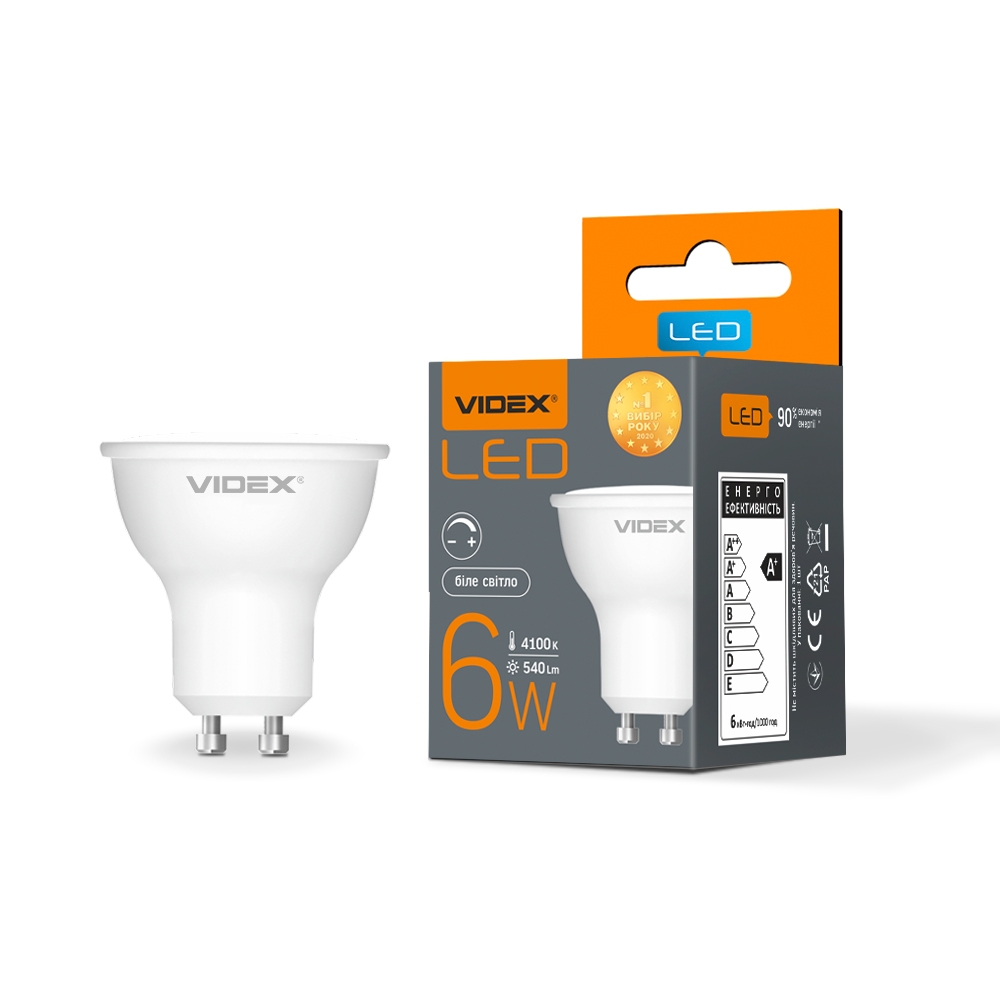 LED лампа VIDEX GU10 6W 4100K ДИММИР(VL-MR16еD-06104) -1