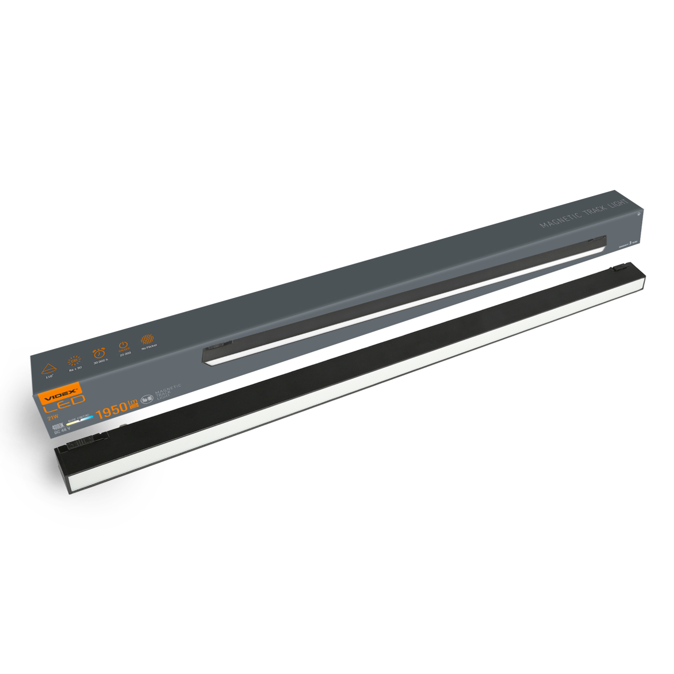 Трековий LED світильник VIDEX VL-TRMS-LD460B 21W 4000K чорний у вітальні, 1470 Лм, IP20, магнітний.-1