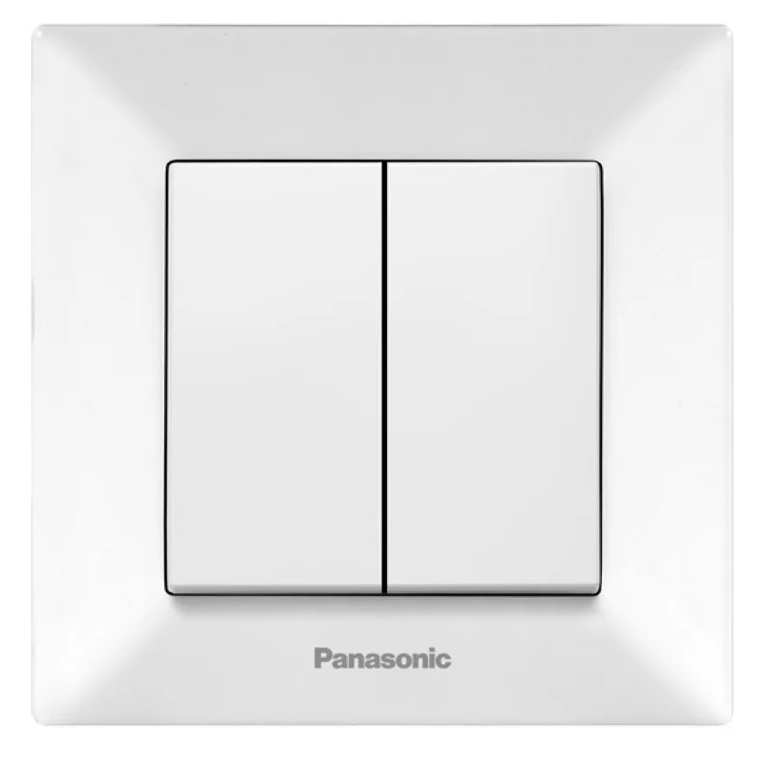Выключатель 2-клавишный, белый Panasonic WNTC00092WH-UA -1