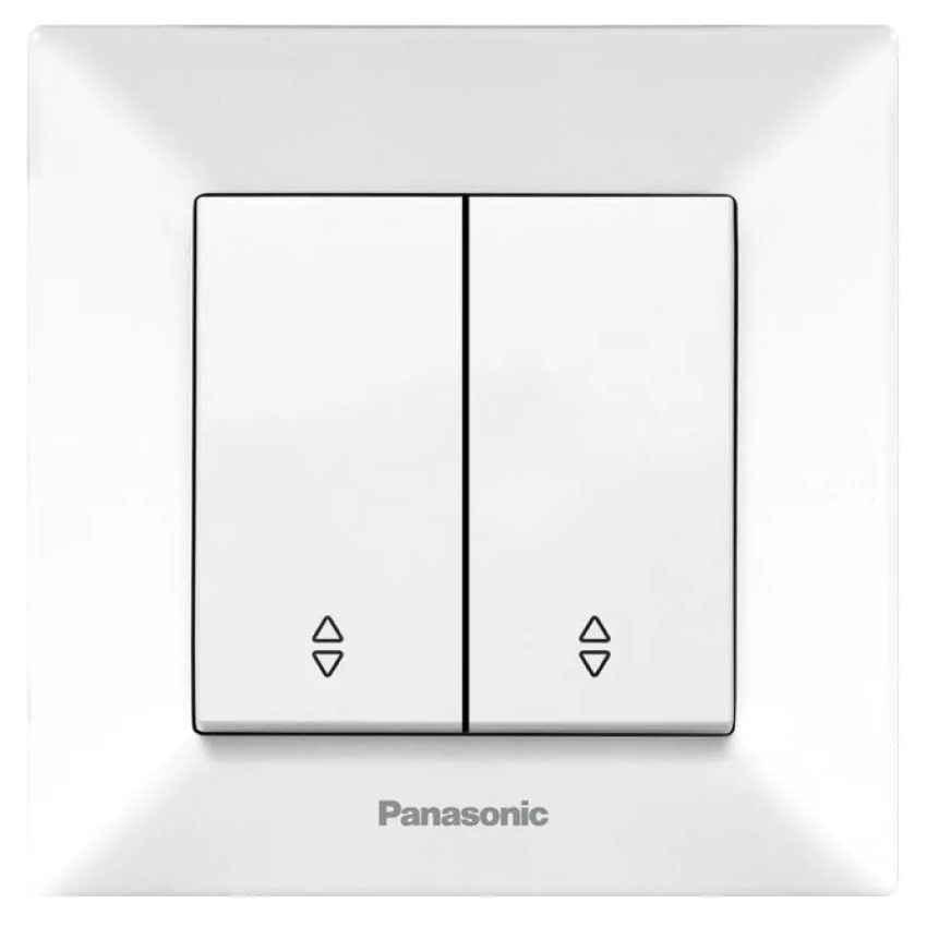 Выключатель 2-клавишный проходной, белый Panasonic WNTC00112WH-UA -1