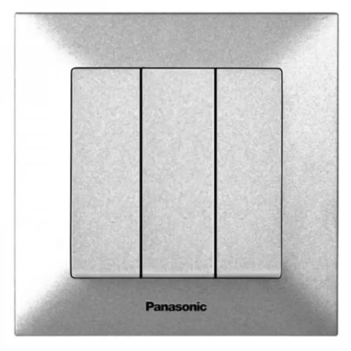 Вимикач 3кл Panasonic Arkedia Slim срібло WNTC00152SL-UA1