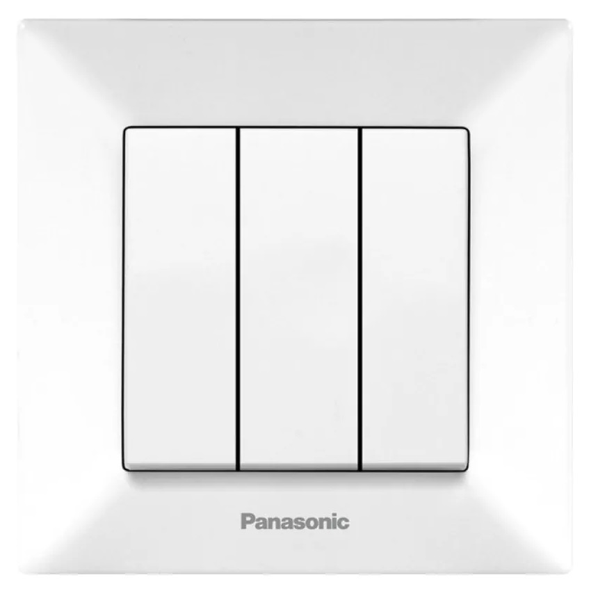 Выключатель 3-клавишный, белый Panasonic WNTC00152WH-UA -1