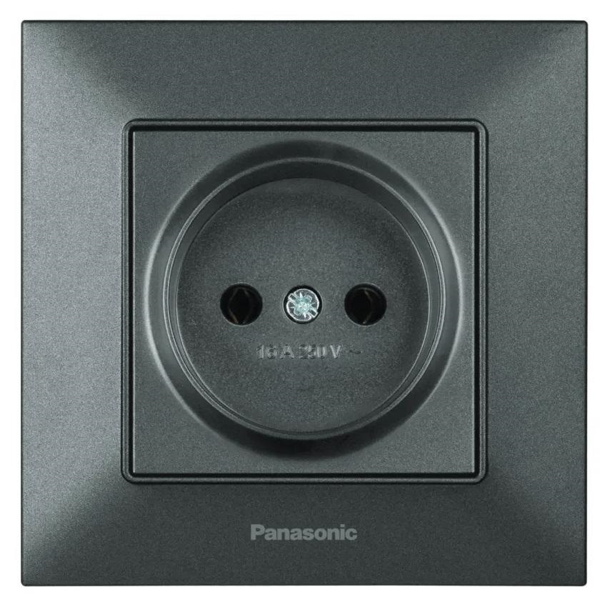 Розетка без заземления Panasonic Arkedia дымчатый WNTC02012DG-UA-1