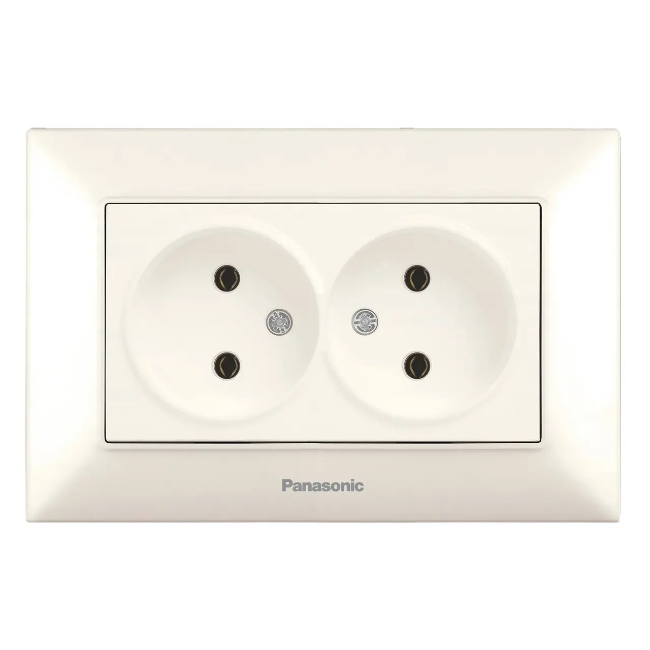Розетка двойная без заземления, крем Panasonic WNTC02042BG-UA-1