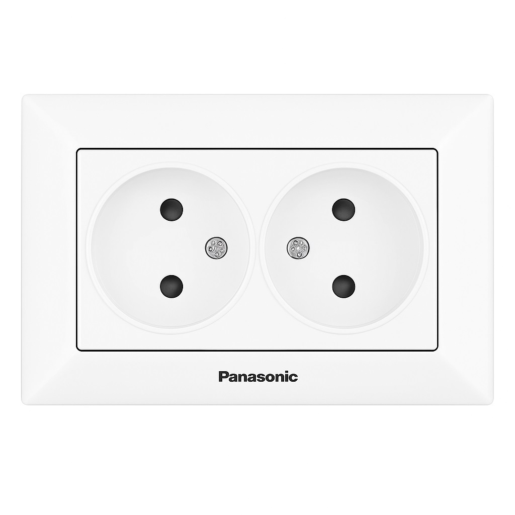 Розетка двойная без з\к белый Panasonic WNTC02042WH-UA -1