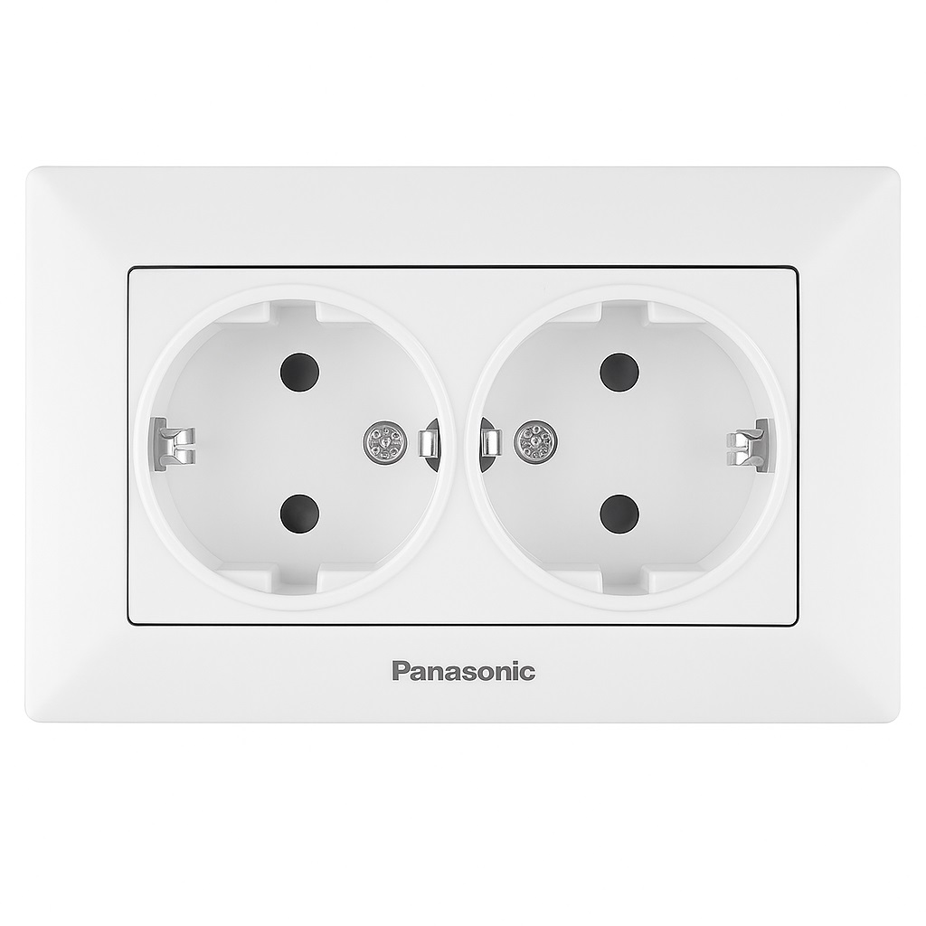 Розетка двойная с з/к, белый Panasonic WNTC02052WH-UA -1