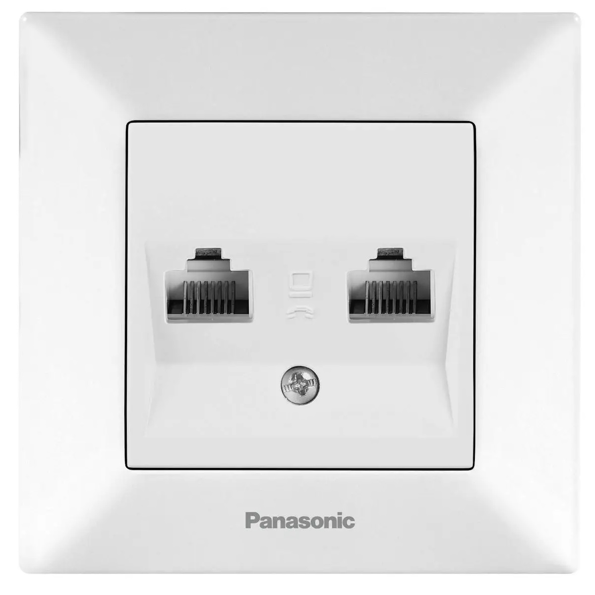 Розетка комп двойная RJ45х2 белый Panasonic WNTC04062WH-UA-1