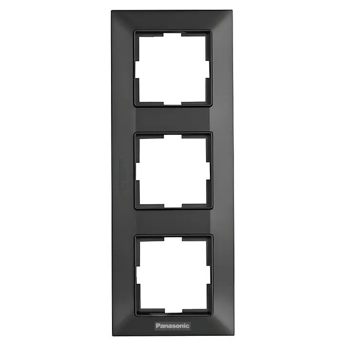3-а вертик чорний мат Panasonic Arkedia Slim WNTF08132BL-UA1