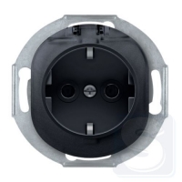 Розетка с крышкой Aling Conel EON черный E633.E1