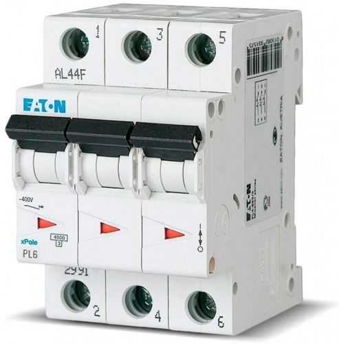 Автомат трехфазный 32 А, тип C, Eaton PL 293163