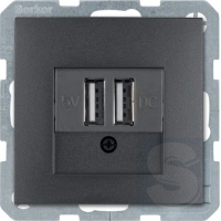 Розетка USB 5V/1A, 230V, антрацит Berker S.1