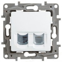 Розетка компьютерная двойная RJ-45 Legrand Etika 672255