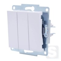 Вимикач 3кл Lezard VESNA Білий без рамки 742-0288-109 -3