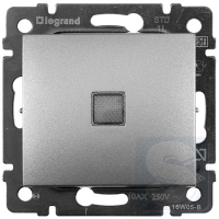 Выключатель 1-кл с подсветкой Legrand Valena 770110 алюминий