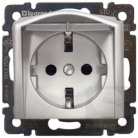 Розетка с крышкой Legrand Valena 770122 алюминий