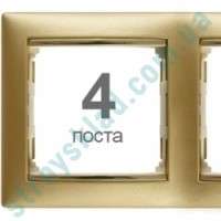 Рамка на 4 поста Legrand Valena 770304 матовое золото