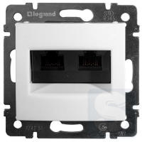 Механізм розетки комп'ютерної RJ45 кат 5 UTP подвійна Легранд Валена білий 774231