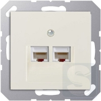 Розетка двойная RJ45 6 кат JUNG Eco Profi Слоновая кость