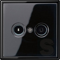 Розетка TV конечная JUNG LS990 черный глянец  