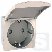 Розетка з з / к з захисними шторками і з кришкою Unica 2 мод слонова кістка, Unica MGU3.037.25TA Schneider