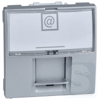 Розетка компьютерная RJ45 кат.5е UTP Schneider Unica алюминий MGU3.411.30