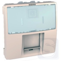 Розетка компьютерная Unica RJ 45 UTP кат. 5е 2 мод слоновая кость MGU3.411.25 Schneider-2