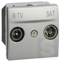 Розетка TV ТV-R/SAT Schneider Unica алюминий MGU3.454.30
