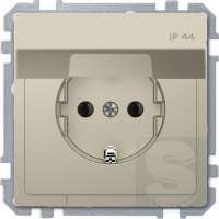 Розетка с з/к с крышкой IP44 2К+З Merten D-Life Сахара