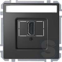 Розетка HDMI, одинарный Merten D-Life Антрацит