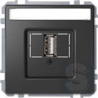 Розетка USB 2.0, одинарный, Merten D-Life Антрацит