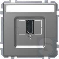 Розетка HDMI, одинарный Merten D-Life Нержавеющая сталь