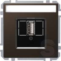 Розетка USB 2.0, одинарный, Merten D-Life Мокко