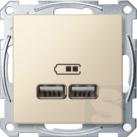 Розетка USB двойная Merten System M бежевый 