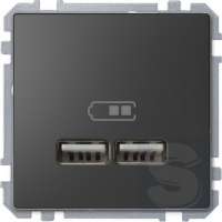 Розетка USB двойная Merten D-Life Антрацит