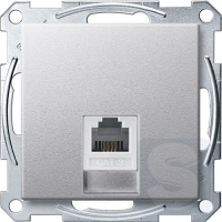 Розетка телефонная RJ12 Merten System M алюминий ( MTN463501+MTN463560 )