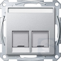 Розетка компьтерная RJ45 двойная Merten System M алюм 