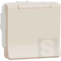 Розетка с крышкой и шторками IP40, беж UNICA NEW