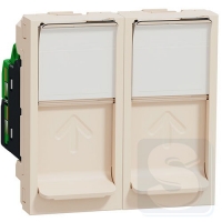 Розетка компьютерная двойная RJ45 бежевый UNICA NEW 