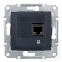 Розетка компьютерная RJ45 кат.5е UTP, 1-гнездо Schneider Sedna SDN4300170 графит