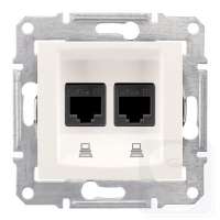 Розетка компьютерная двойная 2хRJ45 UTP кат. 5e SDN4400123 слоновая кость