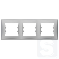 Рамка на 3 поста горизонтальная Schneider Sedna SDN5800560 алюминий