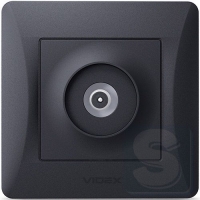 Розетка черный графит TV одинарная Videx VF-BNSK1TVME-BG -2