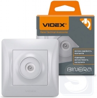 Розетка TV Videx Binera серебряный шелк VF-BNSK1TVME-SS