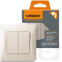 Переключатель крем 2-клавишный Videx VF-BNSW2P-CR 