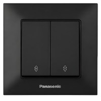 Переключатель 2-кл проходной черный Panasonic WNTC0111-2BL-UA-1