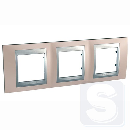 Рамка 3-я Schneider Unica Top Оникс Медн MGU66.006.096